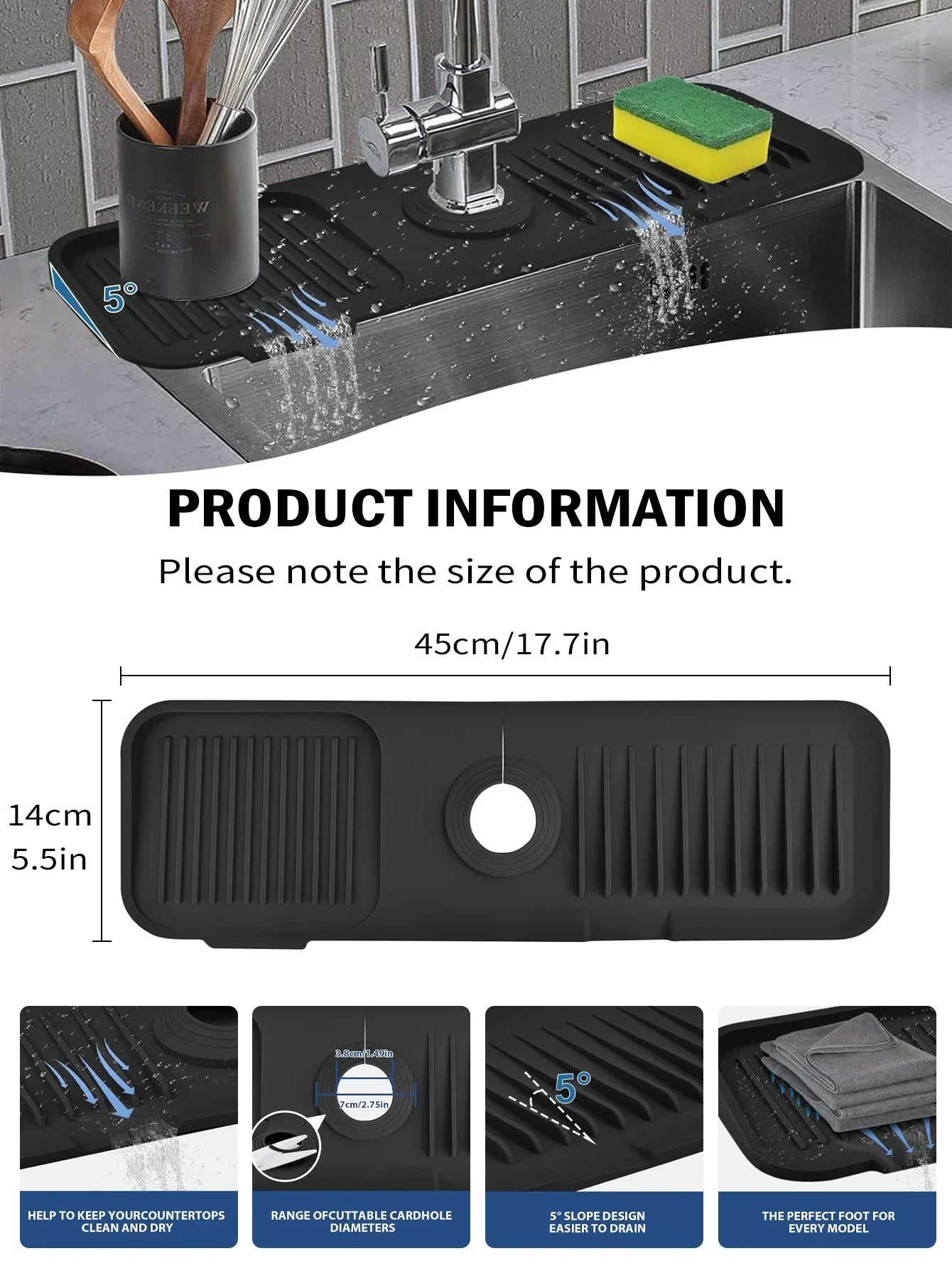 SilicDrain - ¡Almohadilla de Silicona para llave de Cocina!